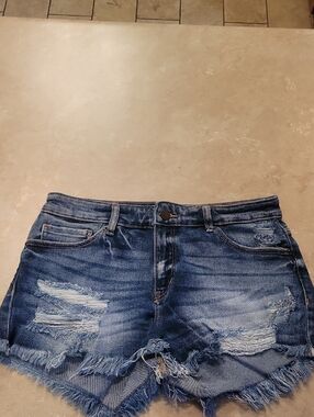 BKE Distressed Blue Denim Jean Shorts